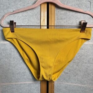 Aerie Ribbed Classic Bikini Swim Bottom Ladies Sz Medium‎ Mustard Yellow